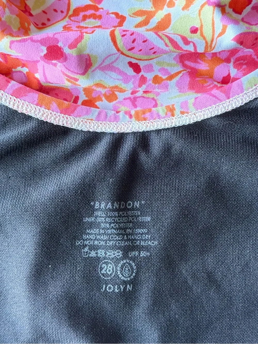 JOLYN Brandon Pink Orange Floral One Piece Swimsuit Size 28 2/4 Open Back Swim